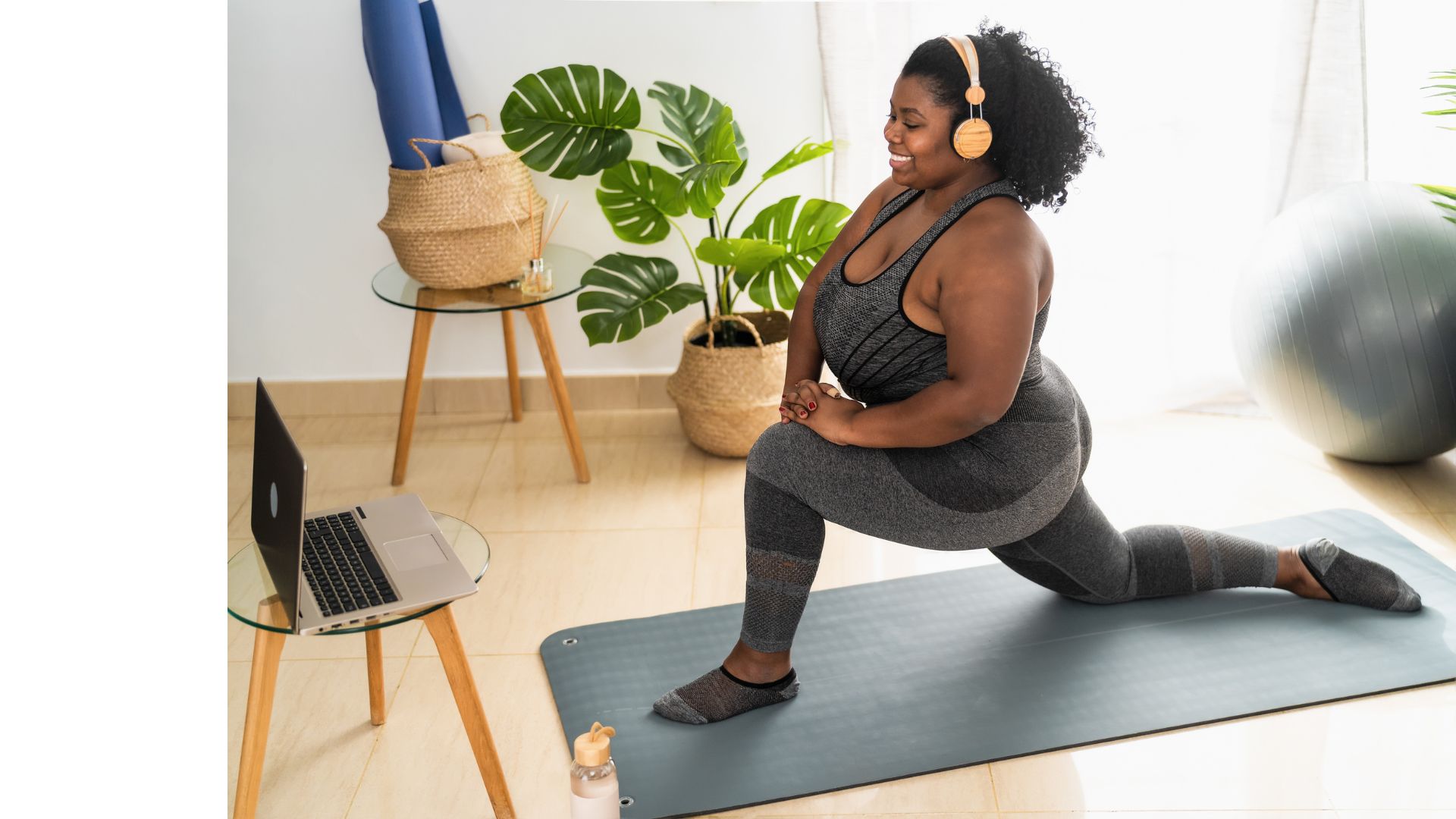 Woman learning fitness at her own pace